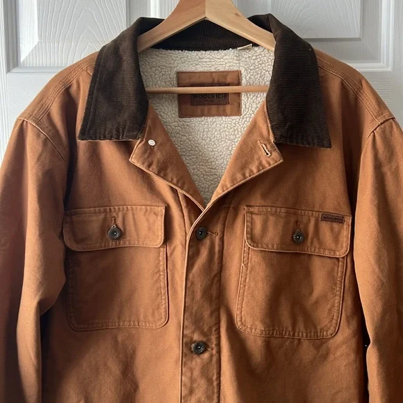 Woolrich Sherpa lined Canvas Trucker Jacket XL - Picture 3 of 13